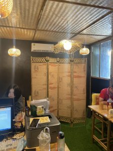 Bình phong tre in trang phong cảnh