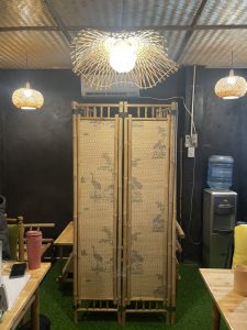 Bình phong khung tre